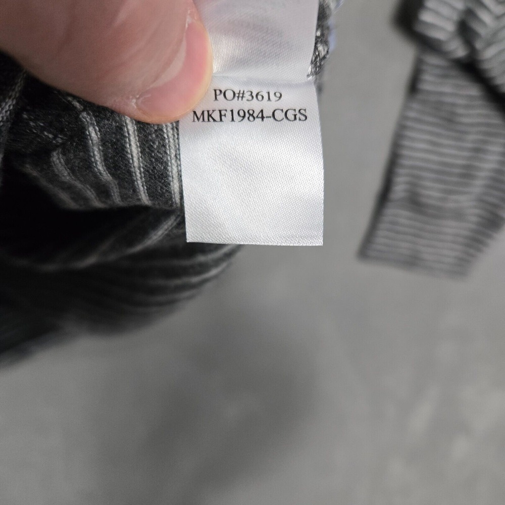 Faherty Luxe Long sleeve polo mens Large striped organic cotton gray - Picture 8 of 12